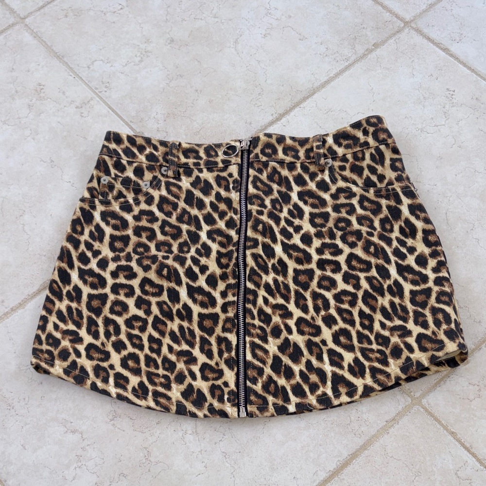 Leopard Print Mini Skirt Size Medium